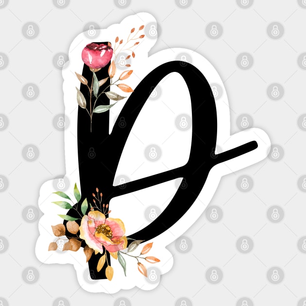 Letter D With Autumn Floral Wreath Sticker by NatureGlow